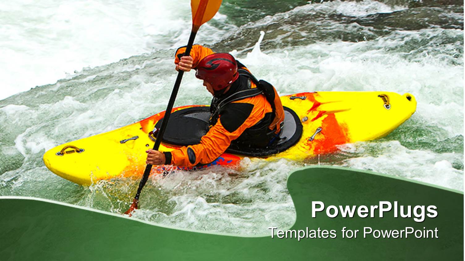 Man Rowing Kayaker Jumps from Waterfall