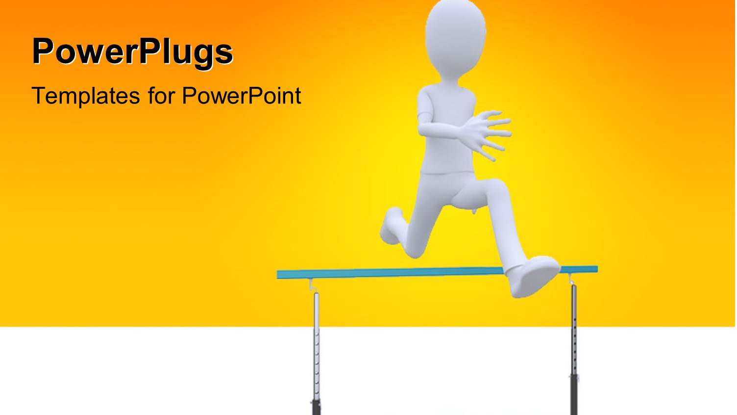 Man Running Over Barrier Depicting Overcoming Problems, Orange Color