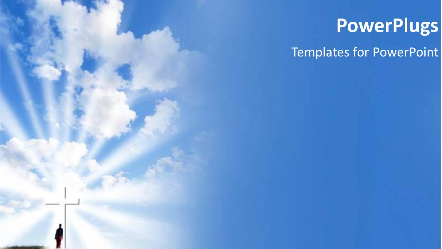 Man Standing on a Hilly Grass with a White Cross