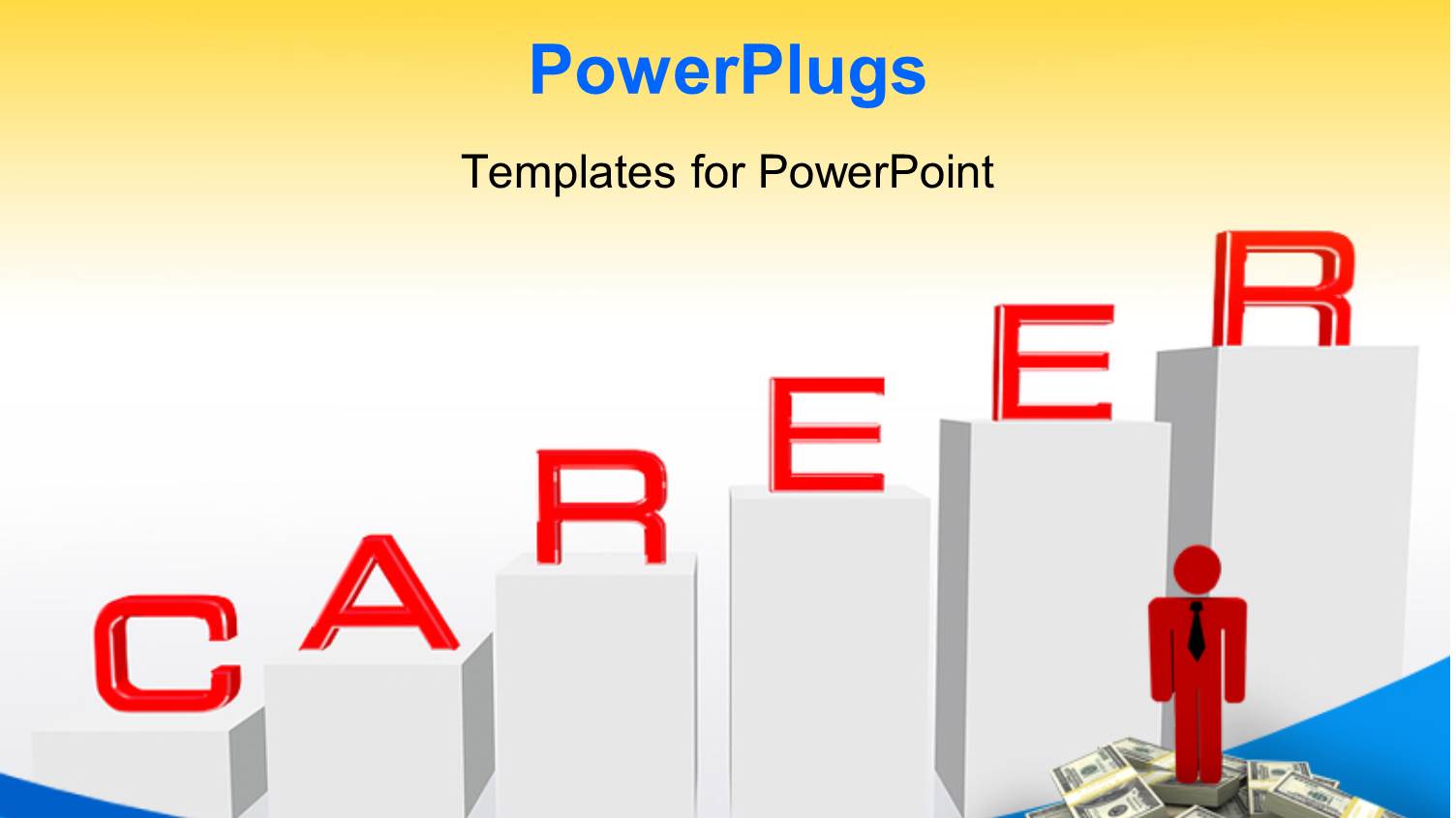 Man Standing Over Dollar Stack with Career Bar Chart