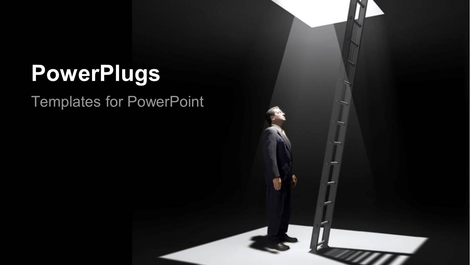 Man Standing in Pit Beside Ladder Leading Up Looks Up