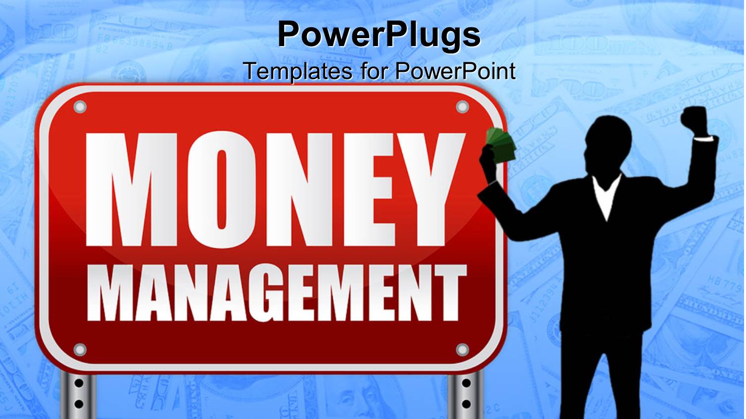 Man in Suit Holding Money Next to Sign Written Money Management