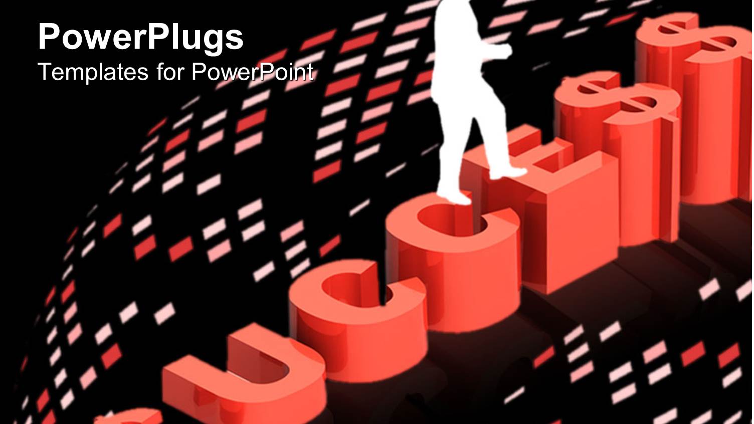 a Man Walking Up a Text that Spells Out the Word 