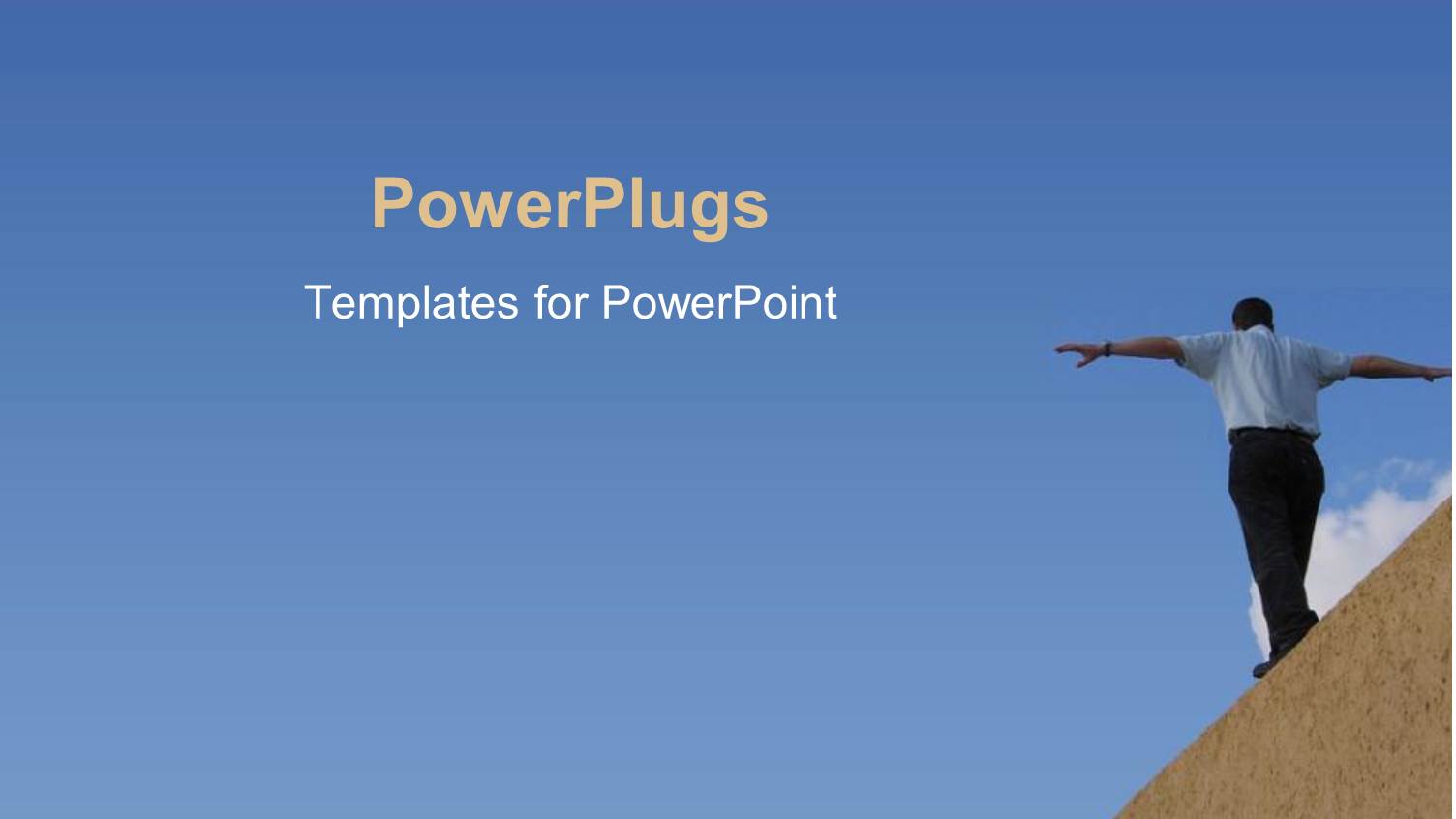 Man Walking on Wall with Arms Outstretched for Balance