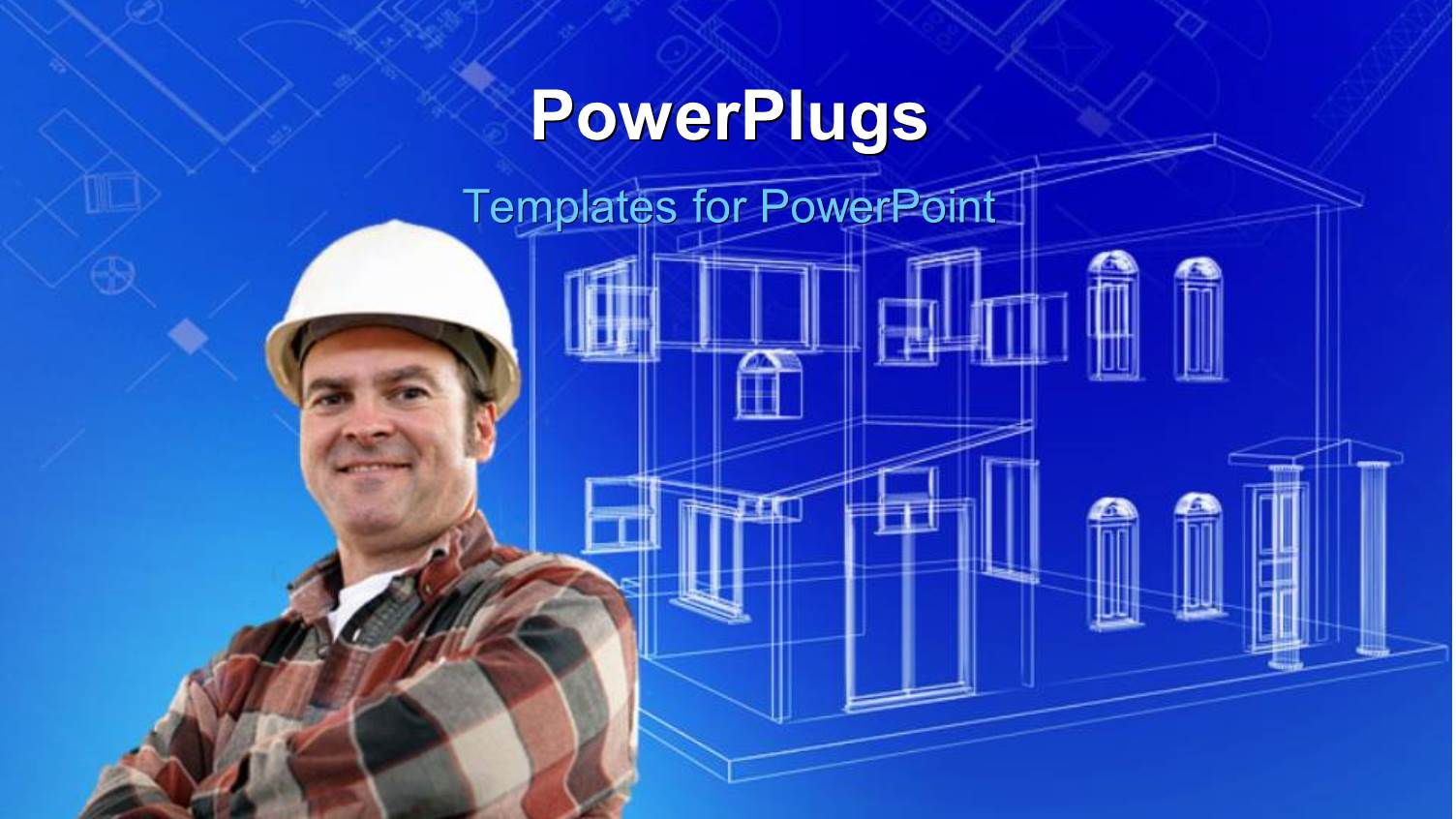 a Man Wearing a Construction Hat Smiling with a House Plan Behind him