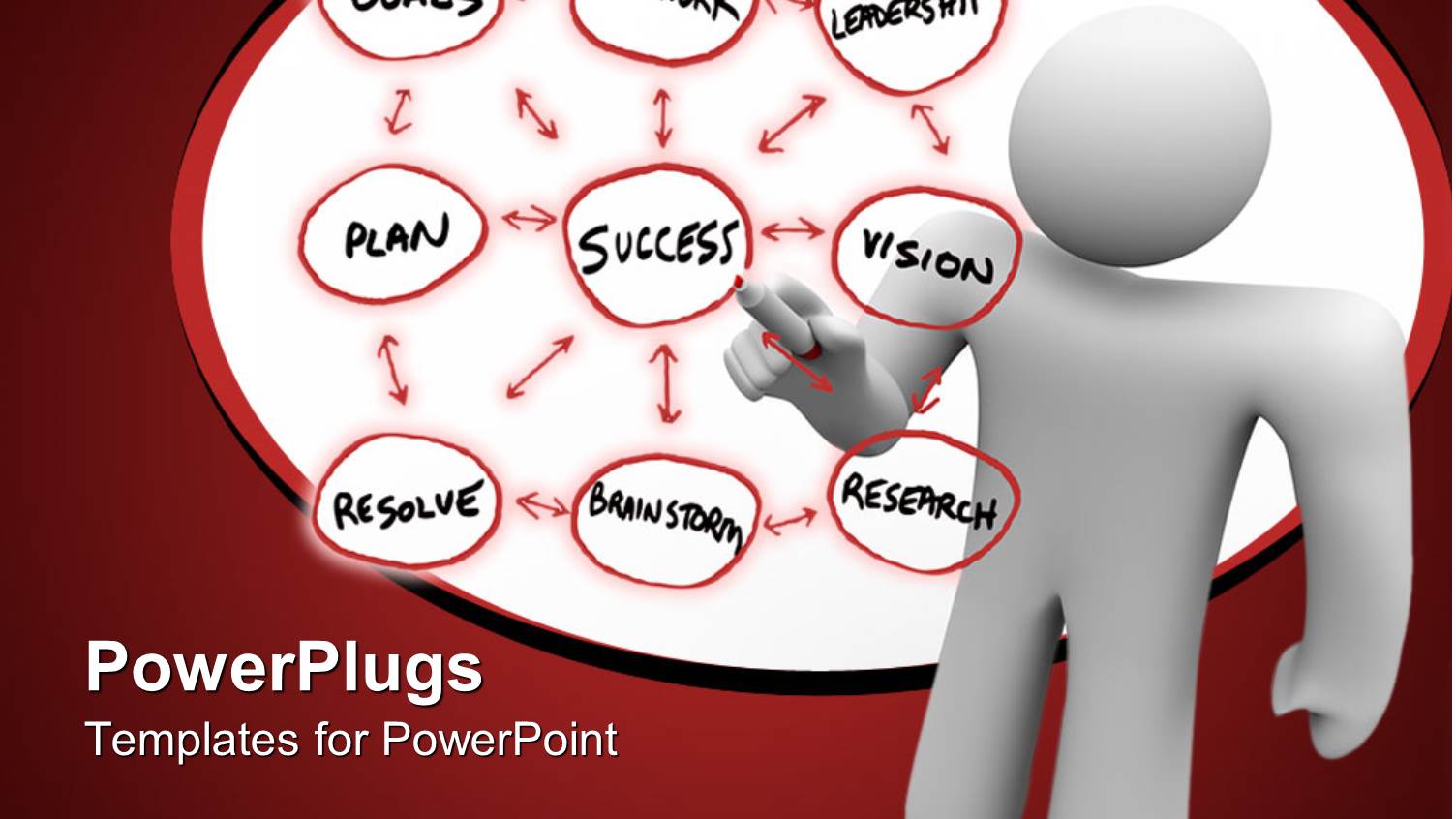 Man Writing Flowchart for Success with Red Marker on White Surface