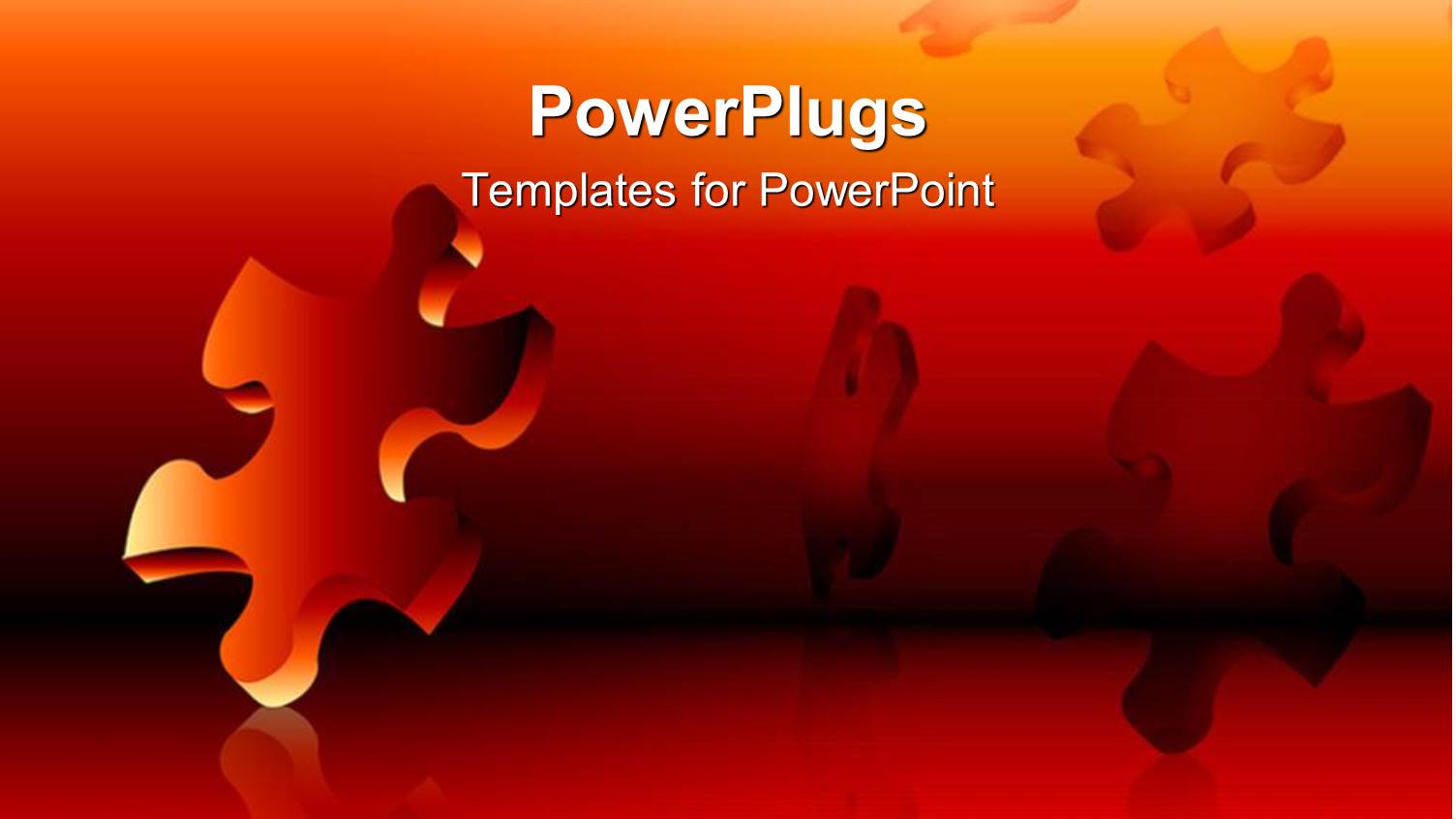 Many Jigsaw Puzzle Pieces on Gradient Orange to Red Background