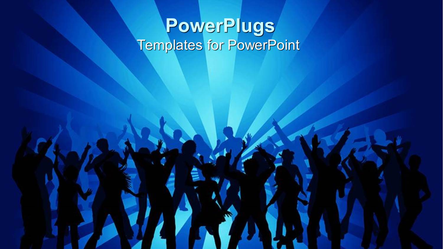 Many People Dancing in Night Club with Blue Background