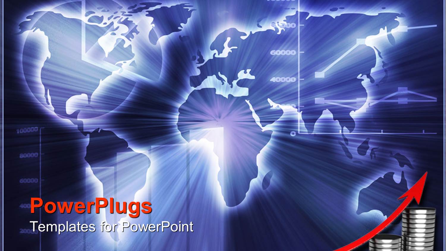 a Map in the Background with a Globe and Place for Text