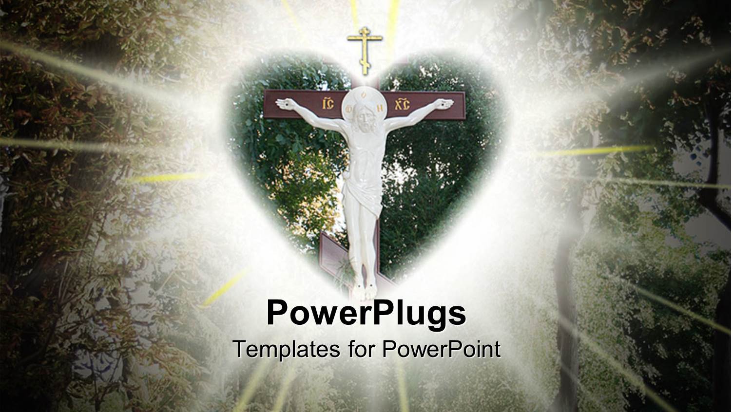 Marble Statue of Jesus on Cross in Heart Shape