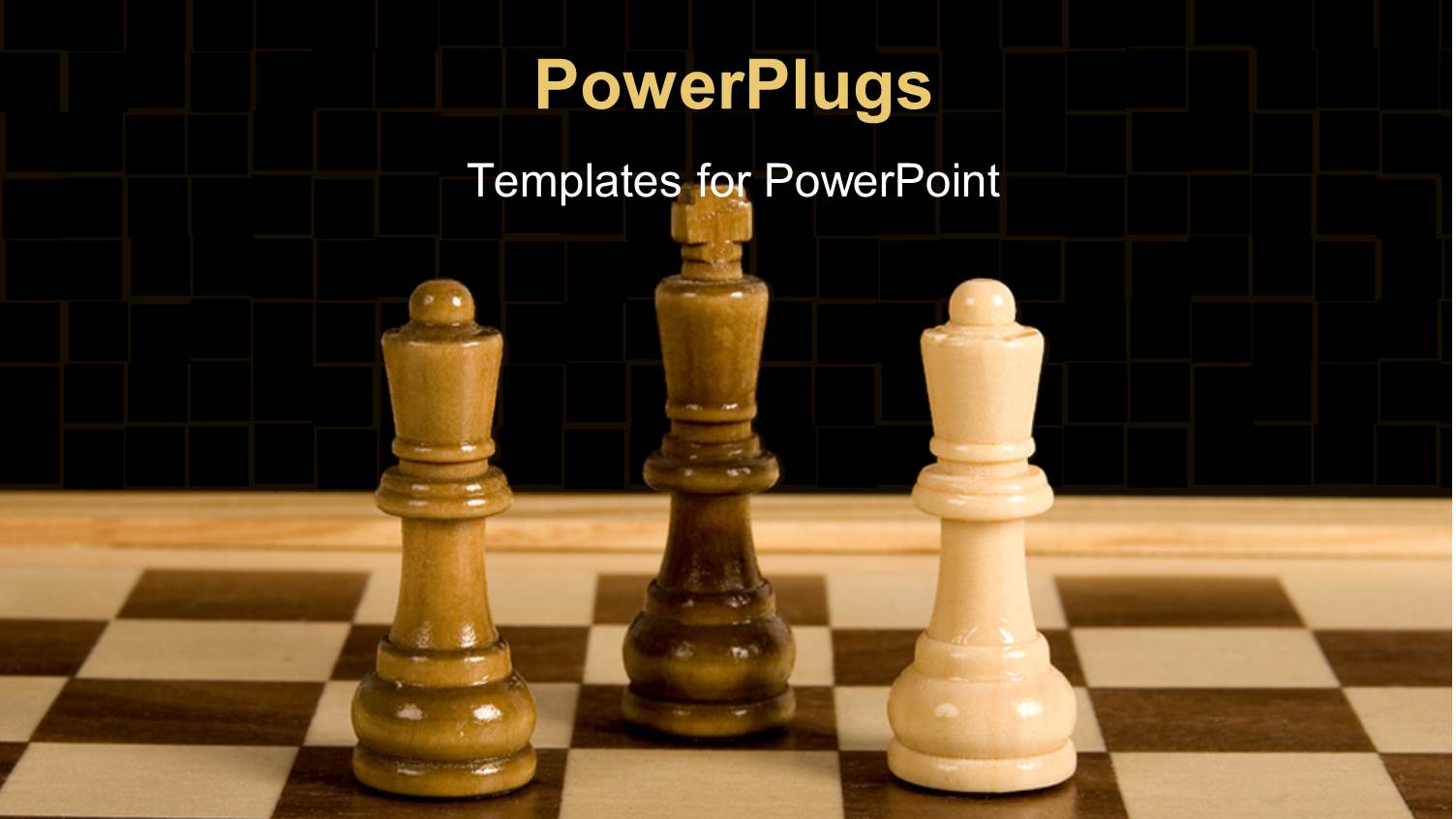 Marbles Chess Board with White Queen Against Black King and Queen