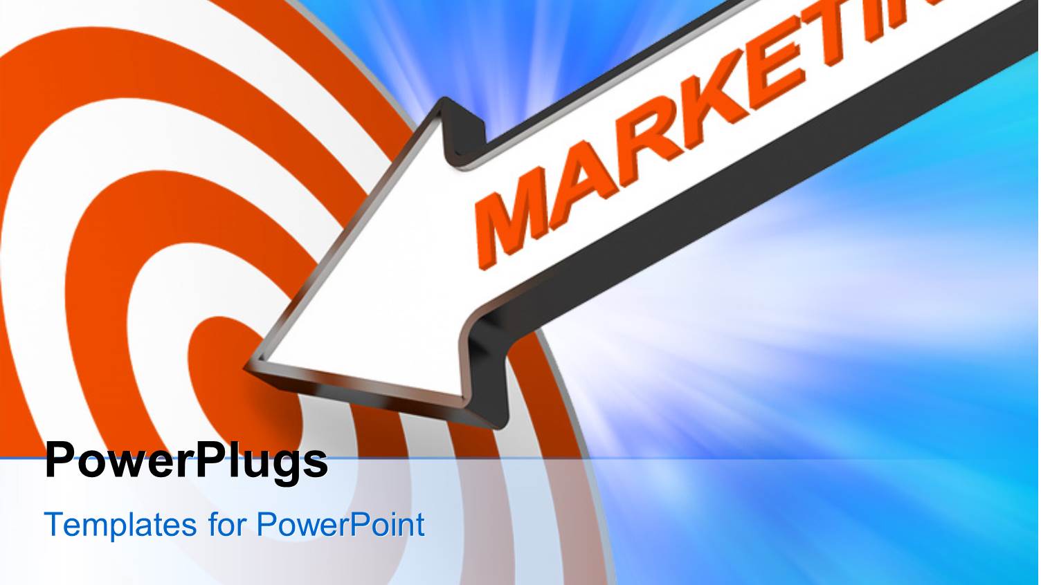 the Marketing Arrow Hitting the Target with Zoom Effect in Background