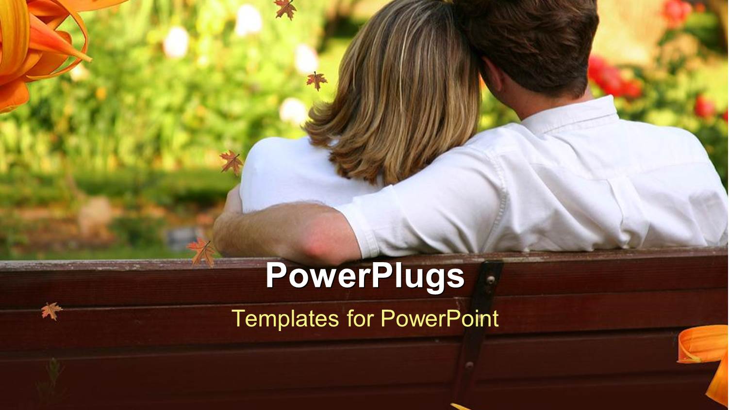 Married Couple Sitting on Bench Shown from Behind