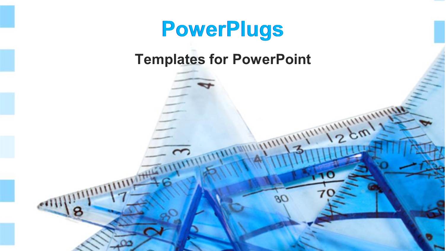 Math Geometry Set with Semi Transparent Ruler, Bevel, Protractor on White Background
