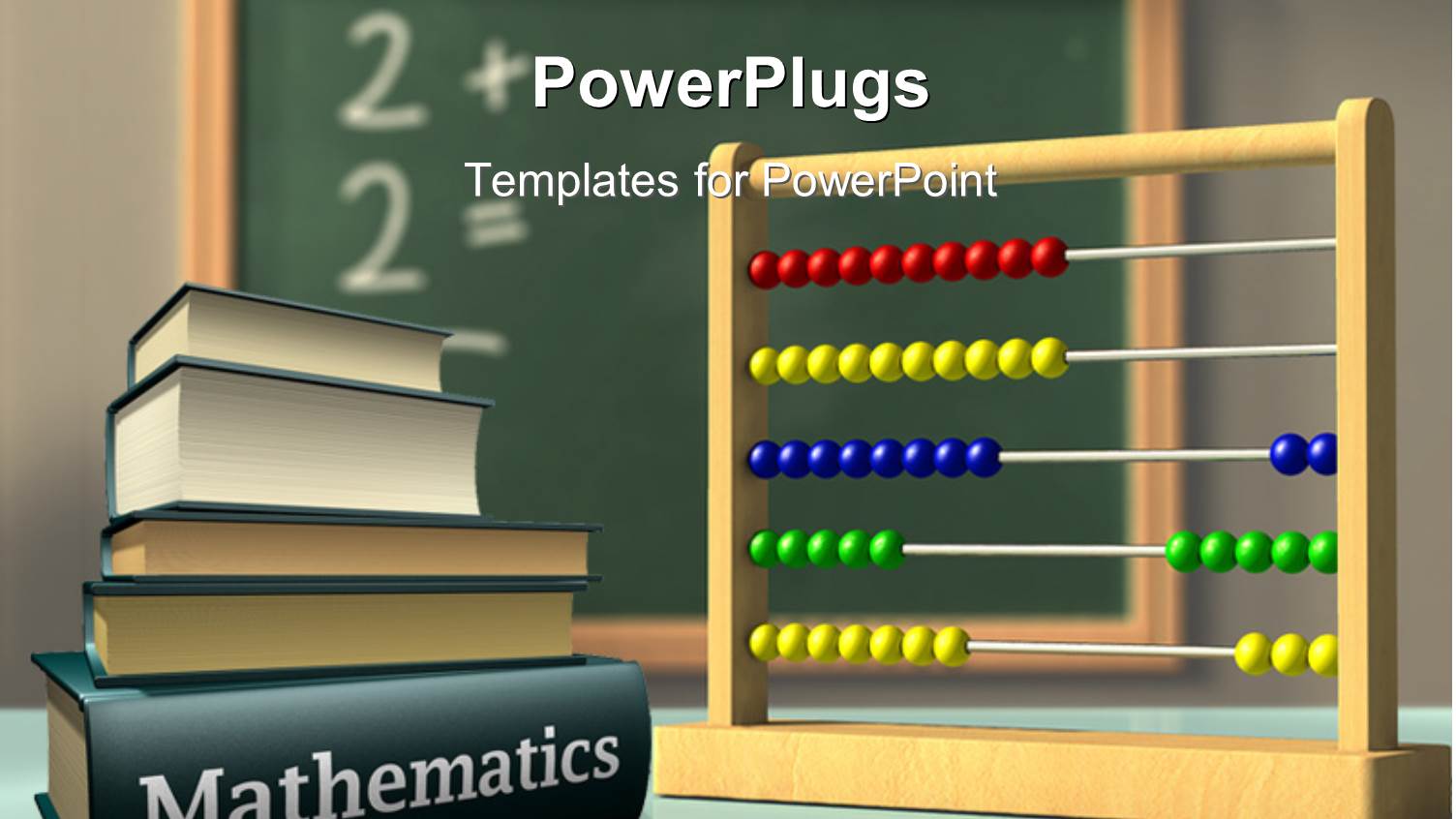Mathematics Books and Abacus in Front of a Chalkboard Used to Solve Simple Calculations