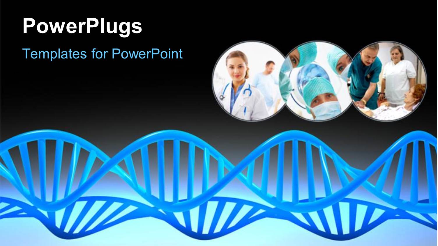 Medical Collage with Team of Doctors Performing Operation and a DNA Sample in Front