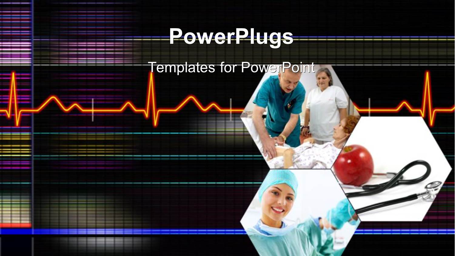 Medical Depiction with Collage of Doctor Examining Patient and Heart Pulse