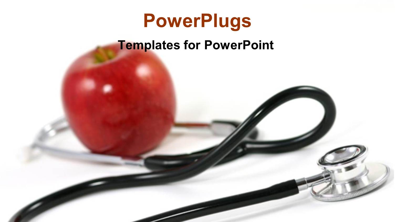 Medical Depiction with large Red Apple and Stethoscope on White Background