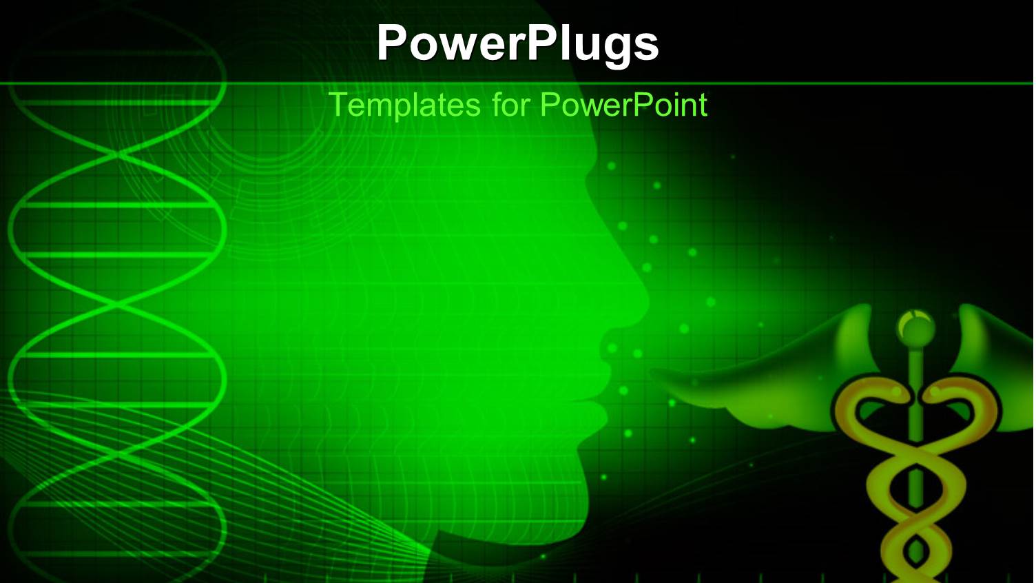 Medical Depiction with Scan of Human Head and Caduceus Symbol