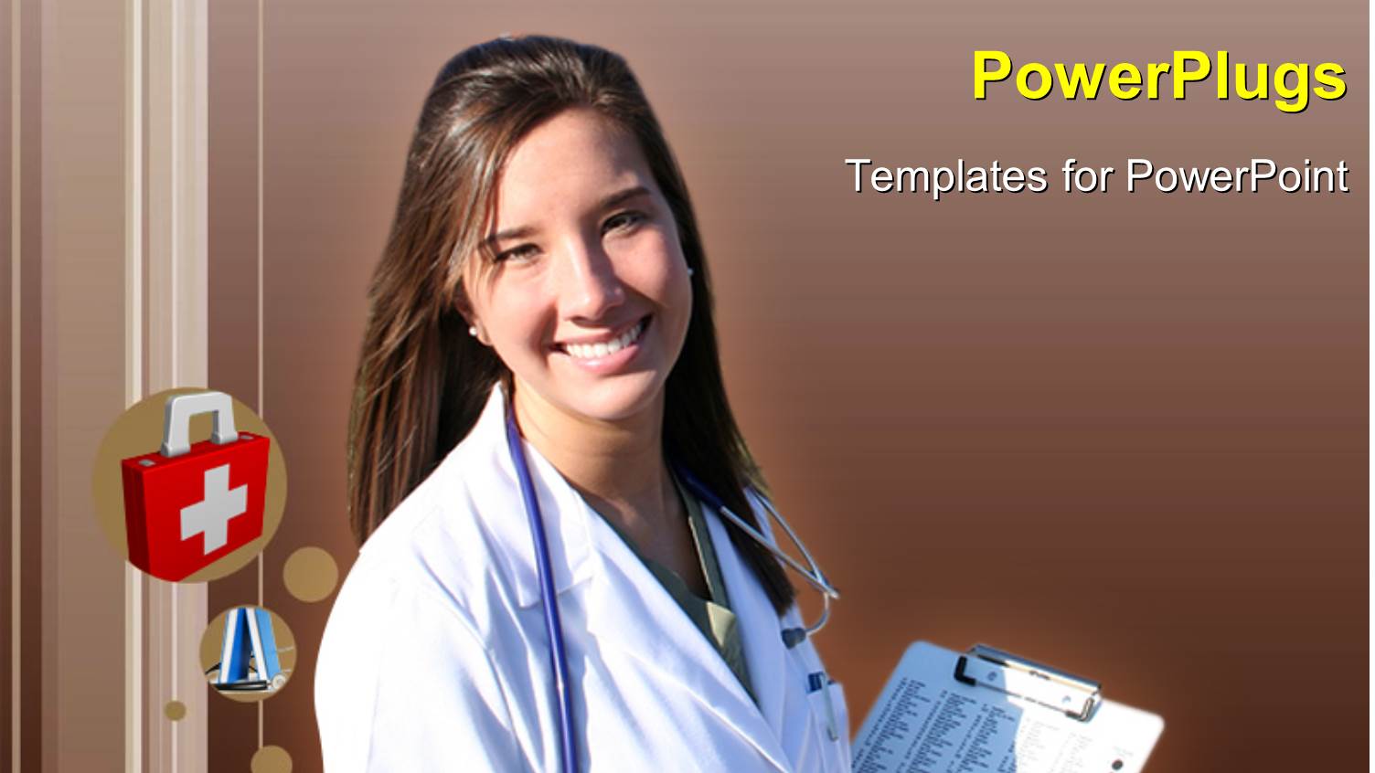 Medical Depiction with Smiling Doctor Holding Patient Notes and Stethoscope