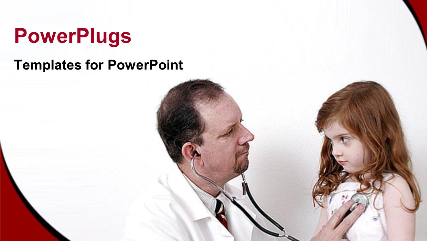 Medical Doctor Using Stethoscope, Feeling little Girls Heartbeat