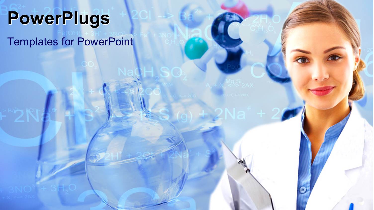 Medical Laboratory Scientist with Beakers and Laboratory Equipments in Background 