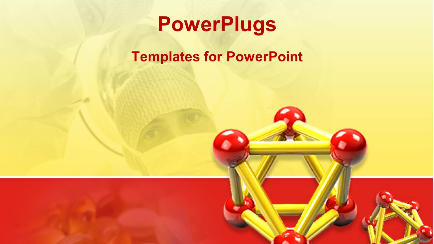 Medical Science with Atoms, Pills, Researchers in Scrubs