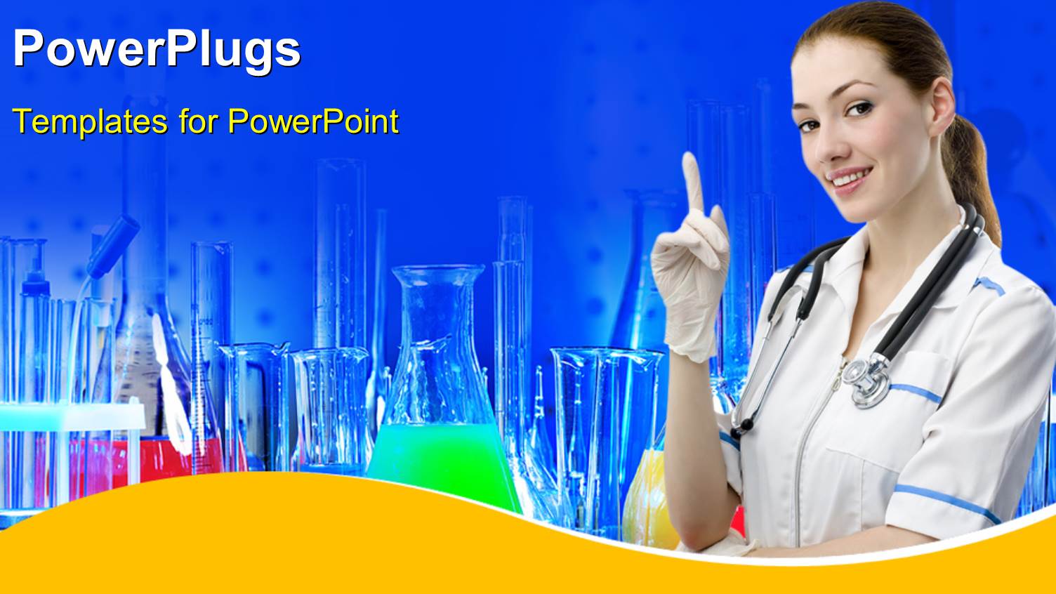 Medical Science Equipment and Beakers Filled with Chemicals in a Laboratory with Doctor in Foreground