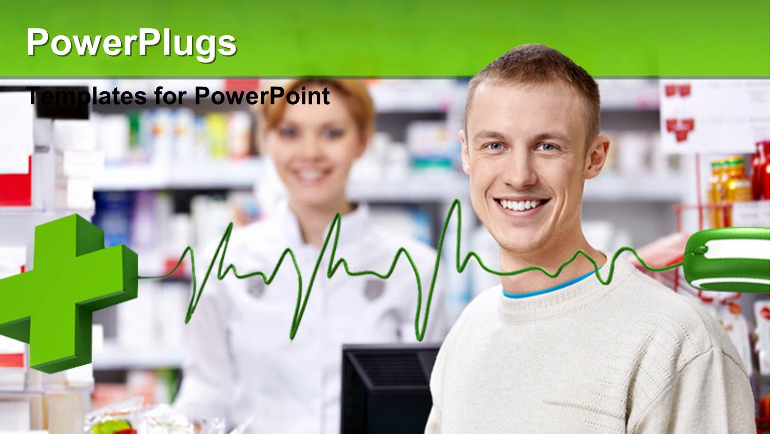 Medical Symbol Attached to a Mouse with Pharmacist and the Customer