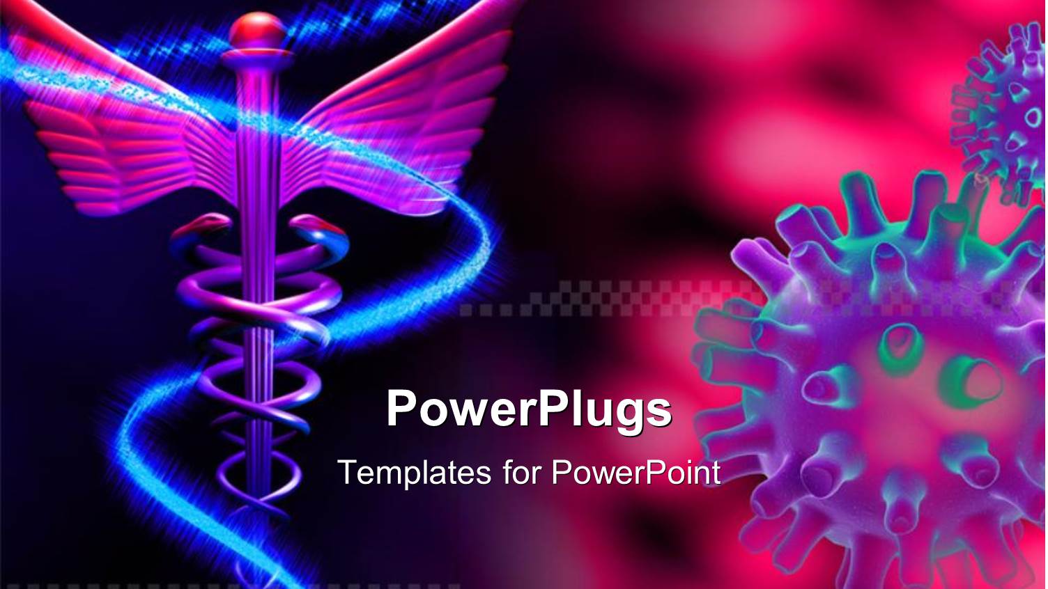 Medical Symbol and Virus Over Pink Background