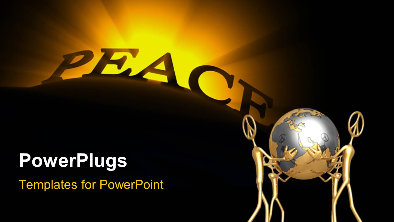 Men Holding 3d Earth Together, Depicting Peace with Ray of Light