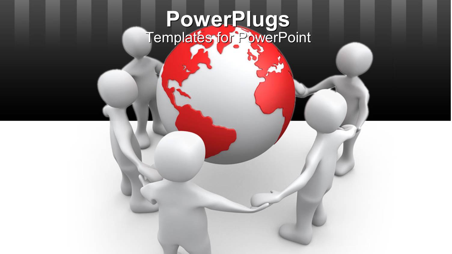 Men Holding Hands Round White and Red Globe