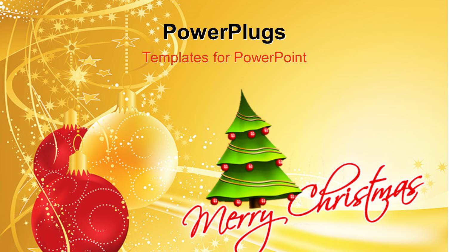 Merry Christmas Depiction with Ornaments and Decorated Christmas Tree