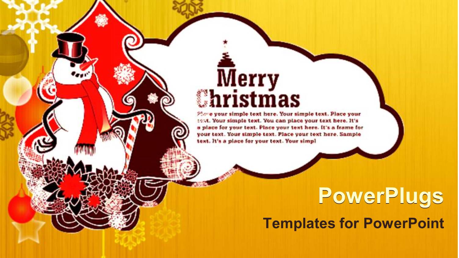 Merry Christmas Representation Along with a Snowman