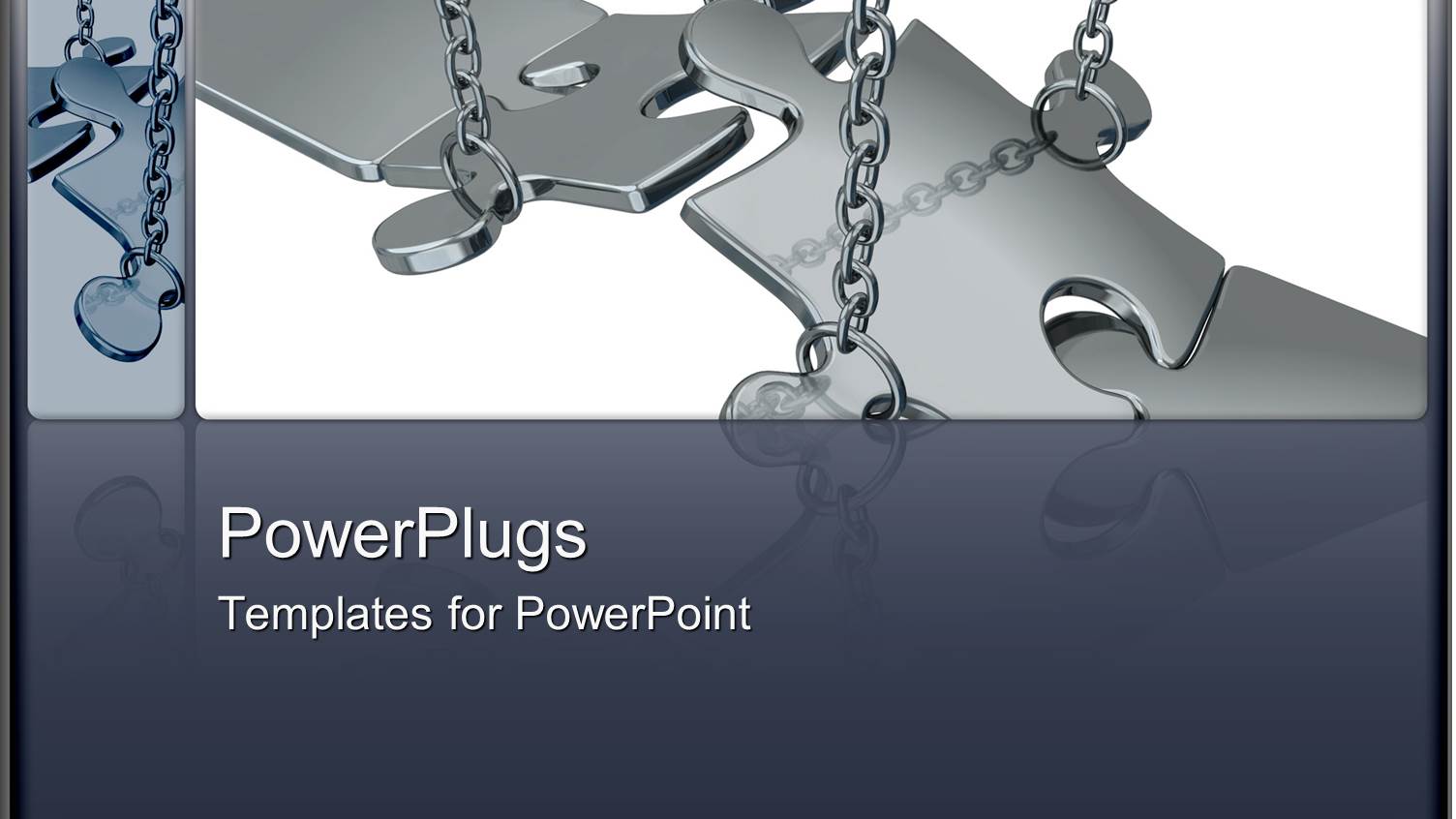 Metal Puzzle Chains Metaphor Missing Problem Solution Grey Background