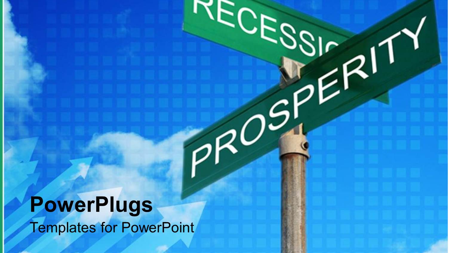 Metal Sing Posts with Inscriptions RECESSION and PROSPERITY