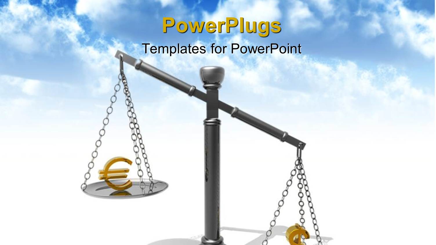 Metallic Balance with a Golden Dollar and Euro Symbol