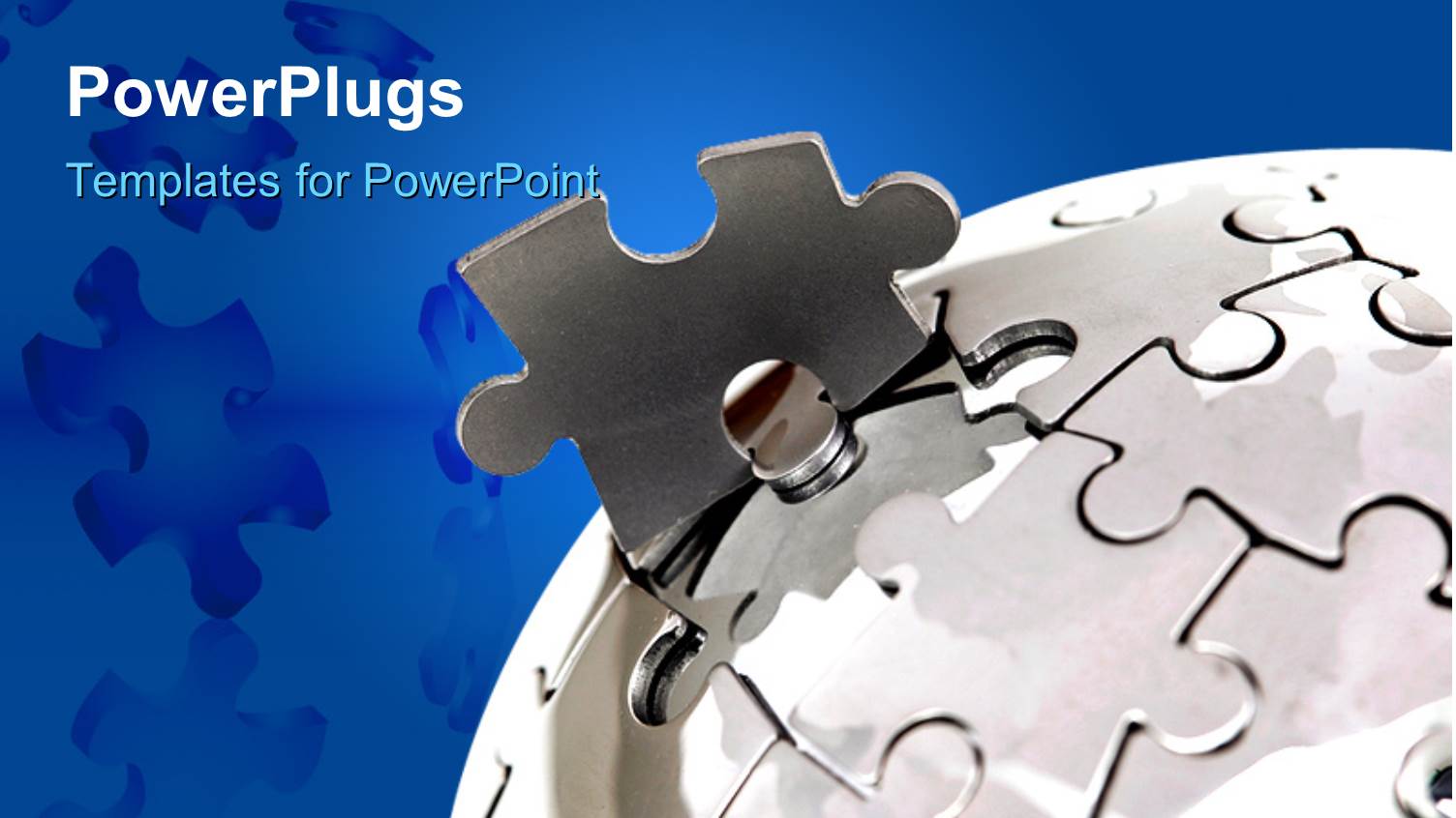 Metallic Last Puzzle Piece in Globe Close-up with Blue Color Puzzles