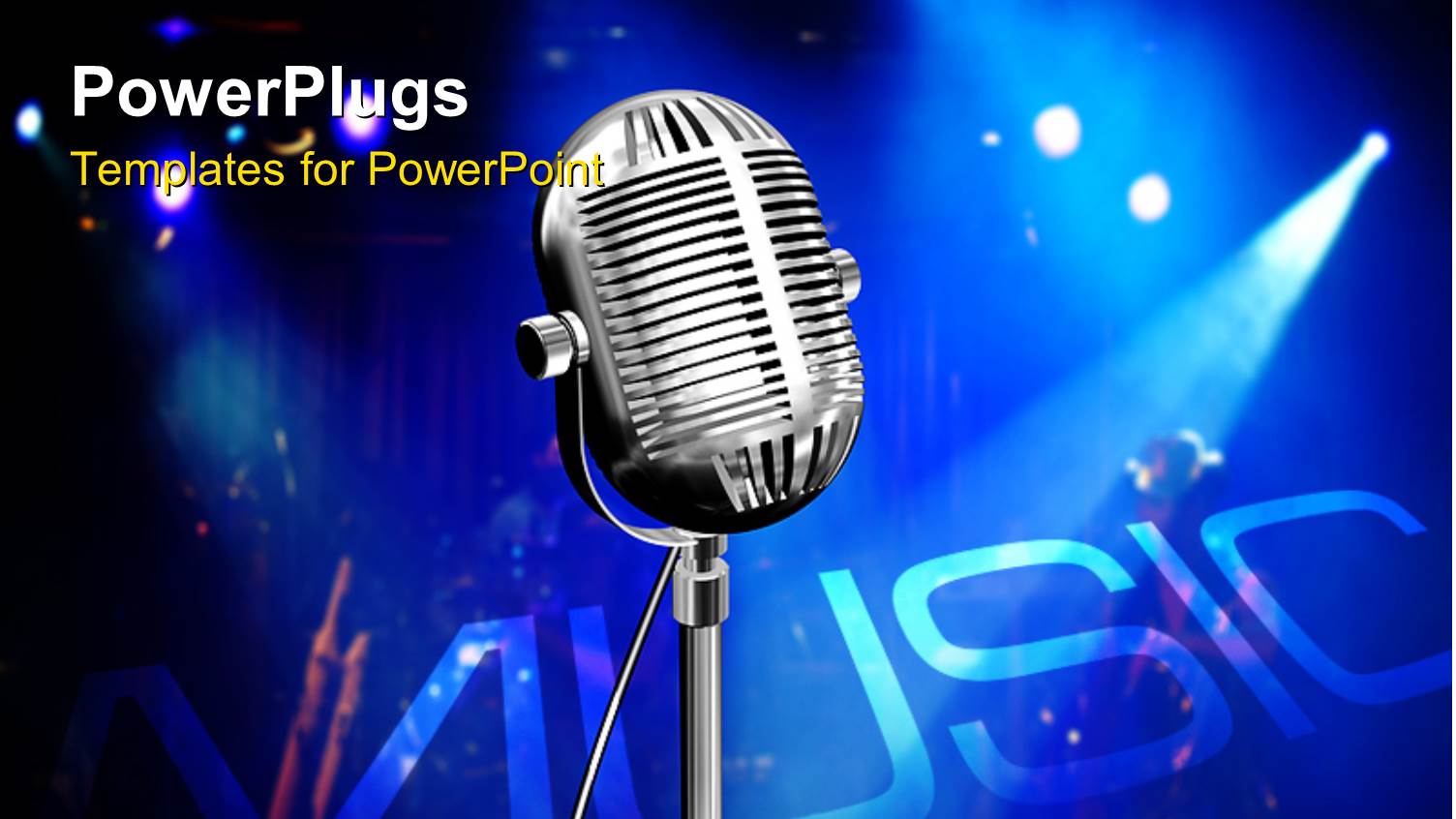 a Metallic Microphone with a Text that Spells Out the Word 