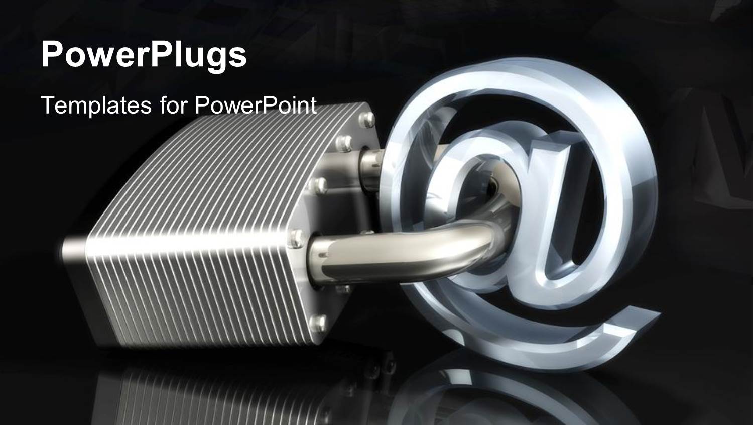 a Metallic Padlocked Locked Around an @ Sign on a Black Background