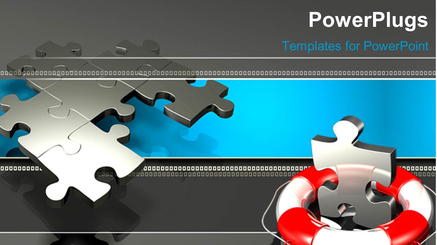 Metallic Puzzle Piece with Lifebuoy, with Puzzles