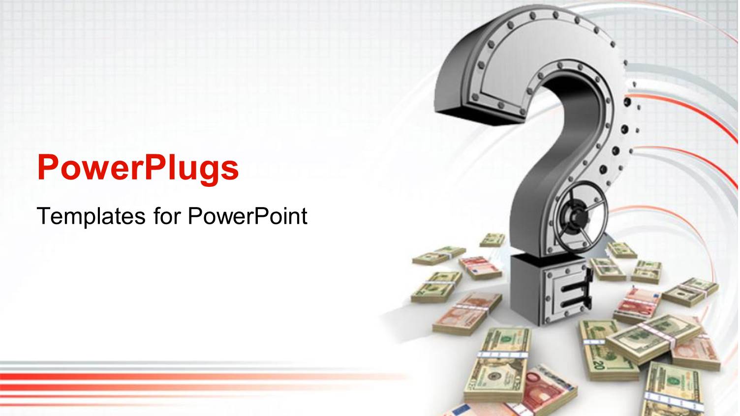 a Metallic Question Mark and Bundles of Dollar Bills