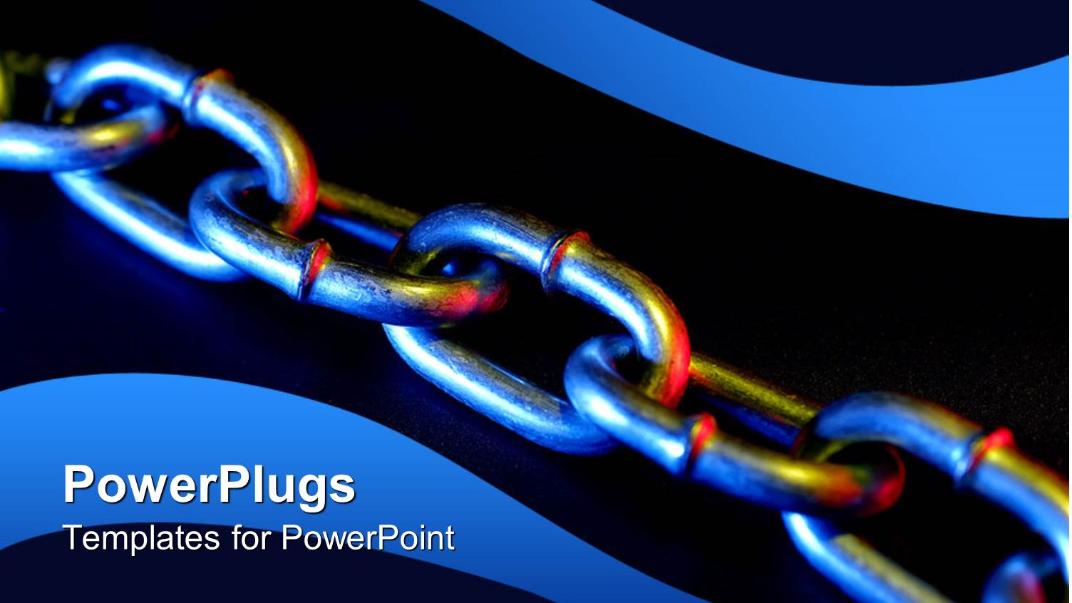 Metallic Strong Chain on a Blue and Black Background
