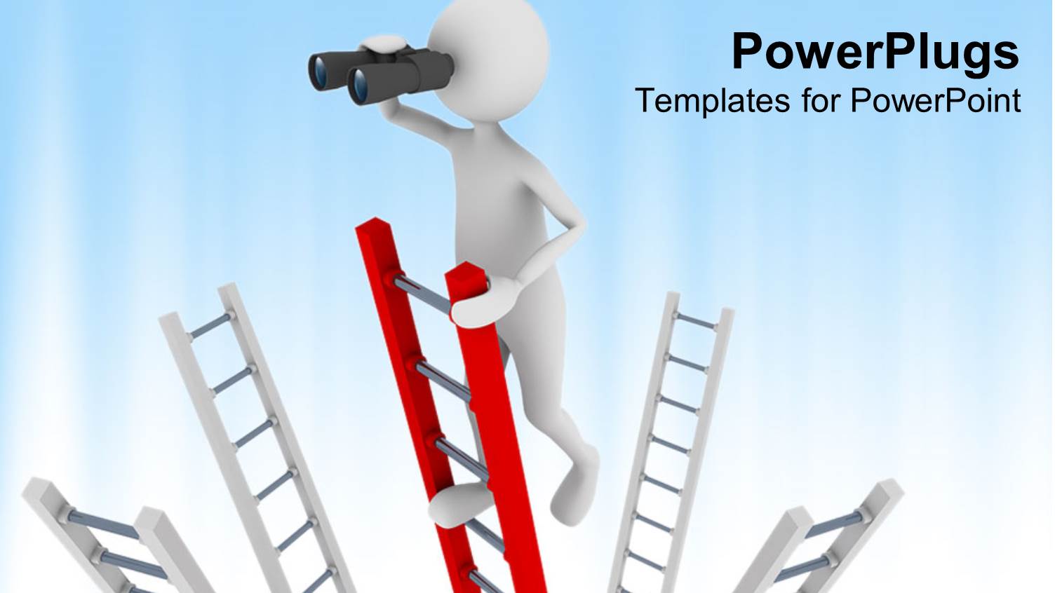 Metaphor for Searching with Man Climbing Ladder Using Binoculars