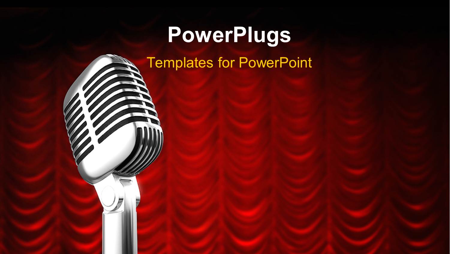 Mic Over Red Swag Theater Curtain Background