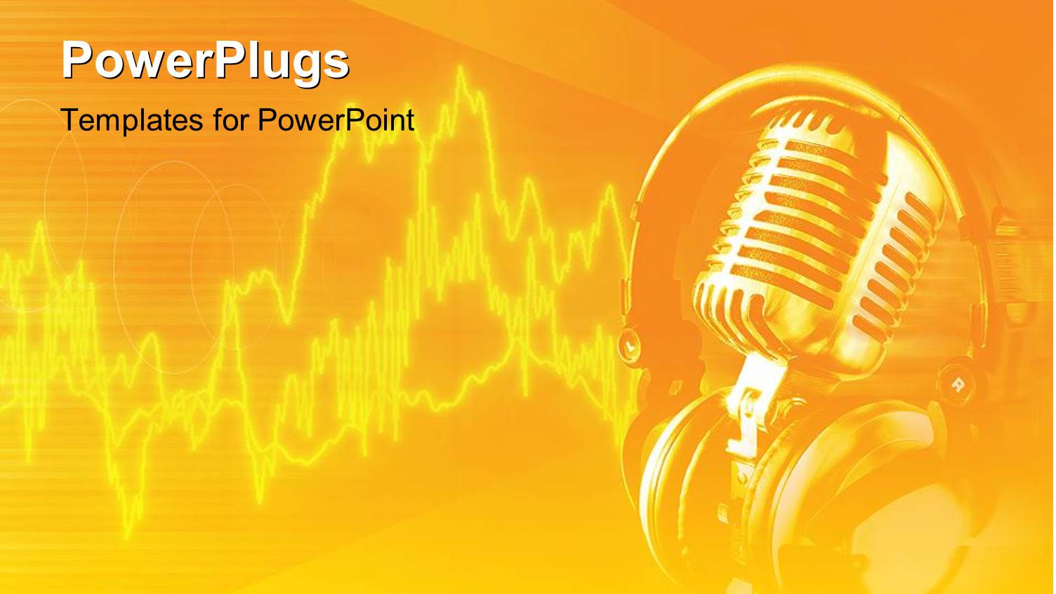 a Mic with Voice Signals in Orange Color