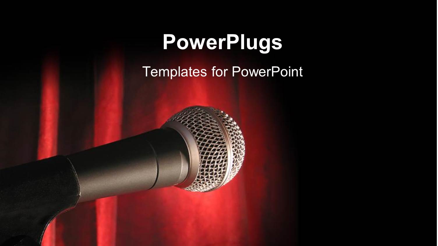 a Microphone with Reddish Background and Place for Text