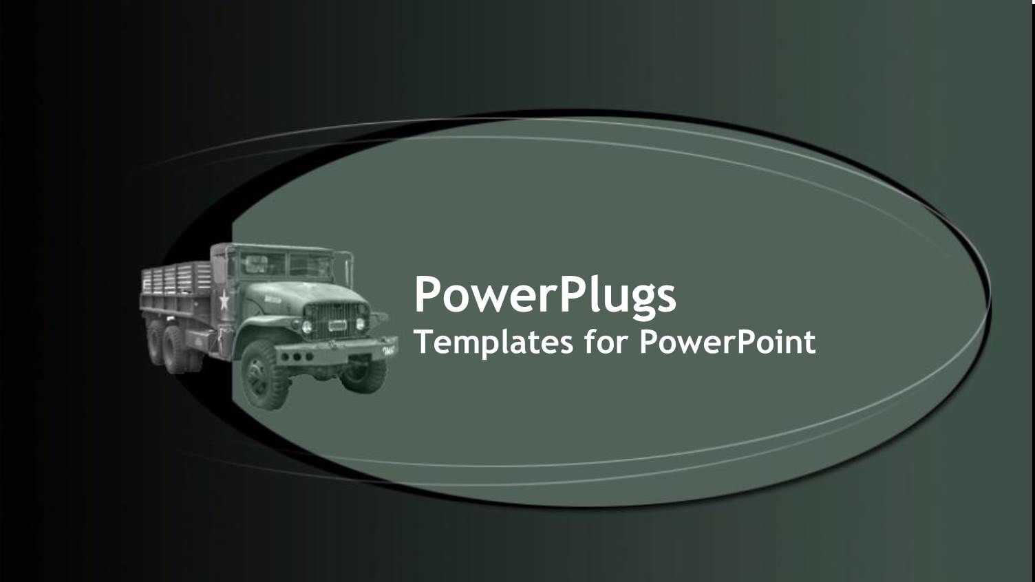 Military Lorry on a Plane Solid Ash Colored Background