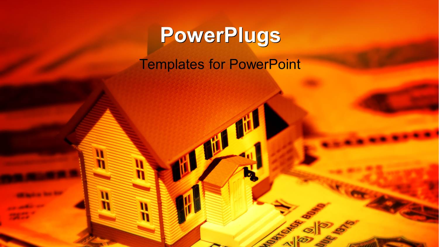 Miniature House and Mortgage Bonds with Creative Lighting