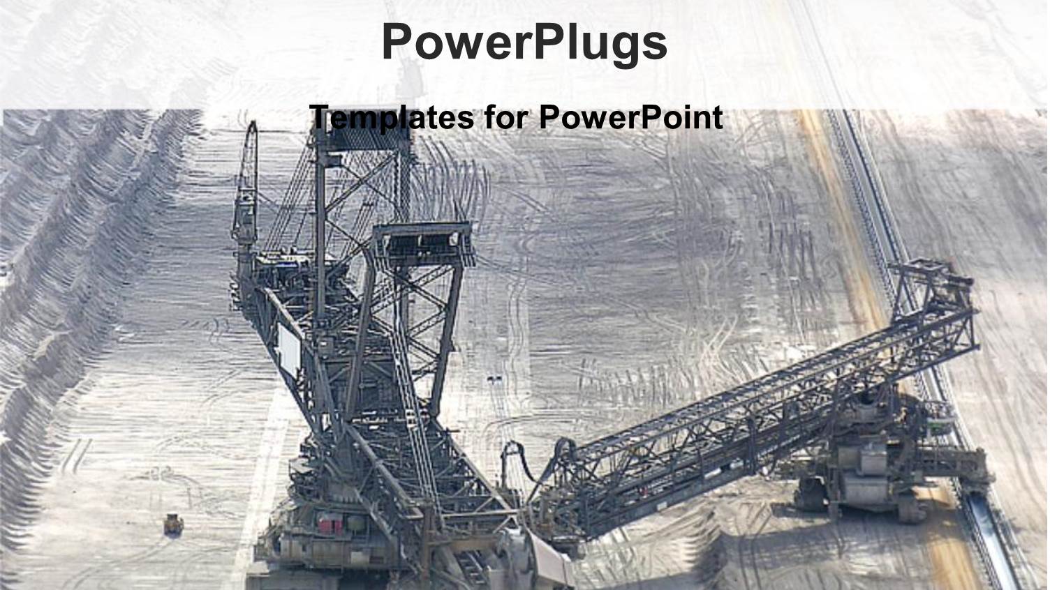 Mining Industry Depicting Mining Machinery on Oil Field on Gray Background